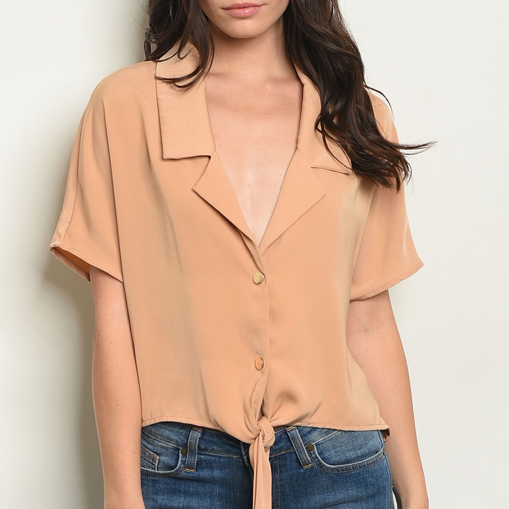 Cream button down blouse 👚